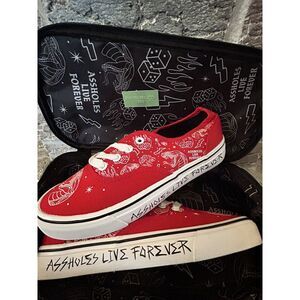 A*sholes‎ Live Forever sneakers Red White Size 6